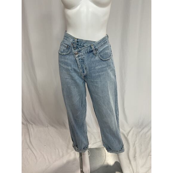 Agolde 'Criss' Blue Cross Upsized Denim Jean Size 26 - Picture 2 of 5